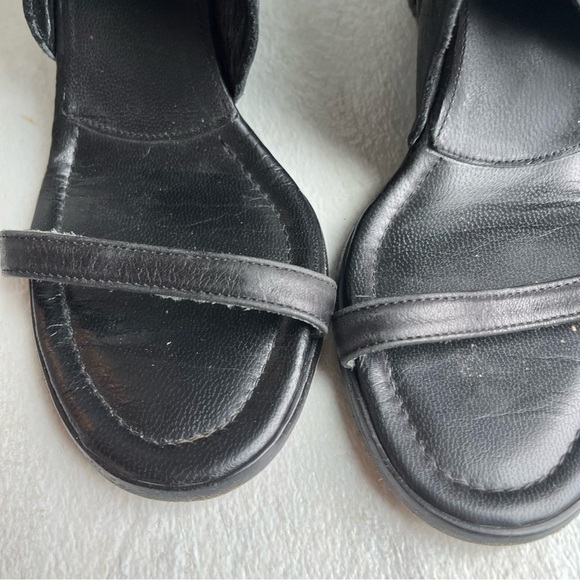 ** Hope by Ringstrand Soderberg black leather wedge sandals 38 - Picture 8 of 10